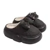 Pantuflas de algodón populares de suela gruesa, silenciosas, para mujer, uso interior y exterior, otoño e invierno, con forro de felpa para abrigar, y suelas antideslizantes