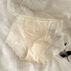 Bragas de satén sedoso con encaje para mujer, sexys de alta gama, ligeramente ebrias, transpirables, sin costuras, realzan los glúteos, de cintura media, ropa interior fina para mujer