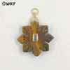Wt-P2095 Diseño Floral Geométrico Artístico Piedra Translúcida Texturizada Ópalo Obsidiana Colgante Joyería DIY