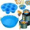 Plato de Silicona para Freidora de Aire de Venta Caliente Transfronterizo Bandeja de Silicona para Freidora Bandeja para Hornear Aislada Molde para Pastel Freidora Interior