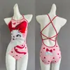 Maiô Feminino Peça Única, Camada Única, Sem Bojos, Estilo Profissional de Competição, Corte Triângulo, Decote Baixo, Cobertura Total, para Piscina