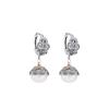 Yilu Silver S925 Sterling Silver Pérola de Água Doce Vintage Old Lucky Cloud Padrão Brincos de Prata