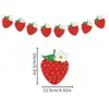 Decoração de Festa de Aniversário terno Bandeira de Puxar Flor de Aniversário Hanger Espiral Plug-in para Bolo Tema Frutas de Verão Morango