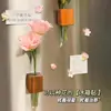 Dispositivo de Arreglo Floral de Madera Maciza, Dispositivo Creativo de Arreglo Floral con Tubo de Ensayo, Imán para Refrigerador, Portamensajes, Pegatina Magnética, Florero Hidropónico