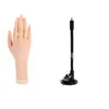 Mano de silicona de simulación para práctica de manicura con articulación, mano protésica de silicona, para que los principiantes inserten piezas de uñas, dedos postizos de exhibición, accesorios