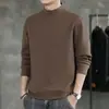 Camiseta de manga larga con cuello alto de terciopelo doble cara para hombre, forro polar, holgada, talla grande, prenda interior cálida de otoño e invierno