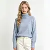 Suéter casual simple de estilo europeo y americano transfronterizo para mujer, nuevo jersey versátil de cuello alto holgado para otoño e invierno