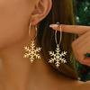 Café billón Europa y Estados Unidos transfronterizo nuevo 1 par de pendientes de moda para mujer con colgante de copo de nieve pendientes metálicos regalo de Navidad