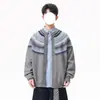Jaqueta cardigan de tricô Fair Isle masculina outono novo solta estilo faculdade jaqueta jovem macia pegajosa suéter casual