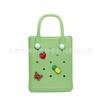 Bolsa de agujeros pequeña multicolor con estampado de dibujos animados de frutas para mascotas, bolsa de playa EVA, bolso de mano transfronterizo