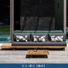 Sofá para Patio de Villa al Aire Libre, Impermeable y a Prueba de Sol, Muebles de Sofá de Madera Maciza, Juego de Sofá con Mesa de Café para Terraza de Hotel B&B
