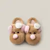 Zapatillas de Algodón Gruesas con Diseño Lindo y Suave de Hámster para Mujer 2026 Otoño/Invierno Nuevos Zapatos Peludos Versátiles de Alto Valor para Exteriores