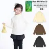 Bola de Arroz Pegajoso Ropa Infantil Niñas Cuello Alto Capa Base de Felpa Otoño/Invierno Top Cálido de Manga Larga para Niños