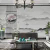 Novo estilo chinês conceito artístico Yuanshan paisagem a tinta papel de parede sala de estar parede de fundo da TV papel de parede sofá filme e televisão Parede mural 8D