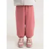 Pantalones deportivos térmicos de otoño nuevos para niñas Wulib, forrados de felpa, retienen el calor, amigables con la piel, a prueba de viento, pantalones casuales