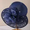 Chapéu Elegante Elegante de Organza para Mulheres Chapéu Fresco de Primavera e Verão Chapéu de Pescador Versátil Chapéu Top para Mãe Chapéu de Sol