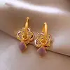 Brincos vintage de folha de bordo pintada oca de personalidade de estilo nacional, novos brincos chineses para mulheres, brincos de zircônia multiuso