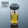 Taza de separación de agua y té resistente a altas temperaturas al por mayor, gran capacidad, doble capa de vidrio, taza tipo huevo de ganso, taza de té para negocios, taza de té para coche