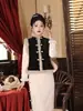 Outono e Inverno Novo Estilo Chinês Estilo Nacional Qipao Colete Feminino Versátil Com Veludo Espessado Pequeno Sem Mangas Jaqueta Colete