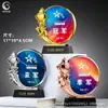 Troféu Criativo de Estrela de Cinco Pontas para Funcionários Notáveis, Troféu de Cristal com Espiga de Trigo em Metal, Medalha Comemorativa de Premiação Gravação Personalização