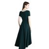 Vestido de Noche para Mujer Banquete Elegante Damas de Honor Pueden Usar Lujo Ligero Nicho Alta Gama Corto Delantero y Largo Vestido Verde Oscuro