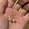 Pendientes de Plata de Ley Perla Extremadamente Rosa para Mujer Diseño de Nicho de Gama Alta Ins Pendientes Atmosféricos Nueva Tendencia 2025