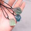 Colgante de Piedra Bruta de Cristal Natural Fluorita Verde Natural Mineral Aleatorio Joyería Pequeña Regalo Piedra Bruta de Fluorita Azul