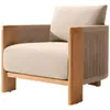 Sofá Nórdico de Ratán y Madera Maciza para Exteriores Cómodo Jardín Patio Diseñador Muebles de Teca Hotel B&B Exterior Ratán
