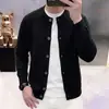 Produto da moda no Douyin: Suéter cardigã de tricô simples, estiloso e casual para homens, direto da fábrica