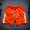 Shorts Finos de Verão com Três Listras Calças Esportivas Masculinas Secagem Rápida Elástico Juventude Casual Solto Moda Calças Três Quartos