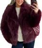 Roupa Externa Ecológica Cruzada Europeia e Americana de Pelo Sintético de Raposa Top de Pelo Sintético Espessado Curto Tamanho Plus Roupas Femininas Novo Estilo Inverno 2025
