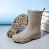 Botas de Lluvia para Pareja de Moda Transfronteriza para Hombre para Exteriores Impermeables Zapatos de Pesca para Hombre de Suela Gruesa Antideslizantes Zapatos de Goma para Cocina Impermeables Zapatos para Lavado de Autos