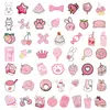 50 Pegatinas Rosas Lindas de Dibujos Animados Impermeables que se Pueden Usar para Diarios de Bricolaje, Maletas, Fundas de Teléfono y Decoraciones de Patinetas