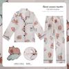 Pijamas transfronteiriços infantis primavera e outono, calças de manga comprida de seda fina gelada, desenho animado, roupas casuais com ar condicionado para meninos e meninas no verão