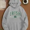 Trébol de Cuatro Hojas de Tamaño Europeo Transfronterizo Patrón Irlandés Impreso Rojo Holgado Ove