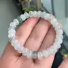 Fornecimento ao Vivo Pulseira Tianshan Cui Feminina Jade Xinjiang Jade de Seda Dourada Natural Jade Branco Contas Redondas Pulseira Flor Flutuante Atacado