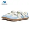 Zapatos Mary Jane de Ajuste Ancho HOBIBEAR para Mujer con Doble Correa de Velcro, Zapatos de Entrenamiento Alemanes, Zapatos Casuales Bajos con Suelas de Goma para el Transporte