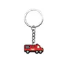 Chaveiro Pingente de Caminhão de Bombeiros PVC Borracha Macia Fivela Decorativa DIY Ornamento de Mochila Amazon Presentes Pequenos Decorativos Atacado