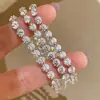 Pulsera de Tenis de Encaje Brillante Infinity-Set con Diamantes y Circonitas Deslumbrantes, Sencilla y Exquisita, Pulsera Versátil Apilable para Mujeres