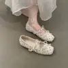 Zapatos de Ballet de Hada para el Trayecto de Otoño Zapatos de Salón Mary Jane Puntiagudos Estilo Mujer Ola Planos Suela Suave Boca Baja Francesa Nuevo 2026