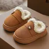 Chegada Nova 2024 Sapatos de Algodão com Salto para Mulheres, Par, Roupa de Casa, Antiderrapante, Forrados com Lã, Sapatos de Algodão Quentes para Homens no Inverno