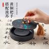 Liupintang Tintero Nuevo con Tapa Piedra Natural Cruda Tintero de Extremo Tintero Elegante Bandeja de Tinta Cartucho de Tinta Adulto Principiante Estudiante