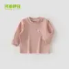 Camiseta interior térmica cálida de otoño e invierno para niños con jengibre, engrosada, cuello redondo, top de otoño y pantalones, ropa interior sin costuras para bebé, top para casa