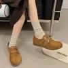 Zapatos planos Birkenstock para mujer de gamuza con diseño retro de nicho 2026 nuevo otoño, de velcro plano, versátiles, casuales, de punta poco profunda