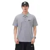 Estilo Nuevo Verano 2026 Camisa Polo de Manga Corta para Hombre con Retazos y Aspecto Vintage Lavado