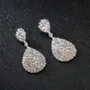 Pendientes de Moda Transfronterizos con Diseño de Gota de Agua y Diamante Completo para Mujer, Pendientes de Pedrería Modernos y Sexys, Elegantes Accesorios para Orejas al por Mayor E275