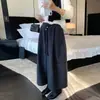 Pantalones Casuales de Lana de Maternidad de Cintura Alta con Botón 2026 Nuevo Invierno Sueltos Engrosados de Maternidad de Pierna Ancha de Lana Ocho Puntos