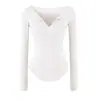 Camiseta de Manga Larga con Cuello en V y Dobladillo Deshilachado Spicy Girl para Mujer, Diseño Otoñal con Sentido, Capa Base Ajustada, Delgado, Dobladillo Curvo, Top Base