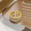 Anel Aberto Colorido Popular Vintage Retrô Esmaltado para Mulheres, Anel de Personalidade de Luxo Leve de Nicho