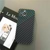 Adecuado para Funda de Teléfono Móvil Iphone16Promax Apple 14 Combinación de Colores Patrón de Fibra de Carbono Carcasa Dura de PC Todo Incluido 12 Cubierta Protectora